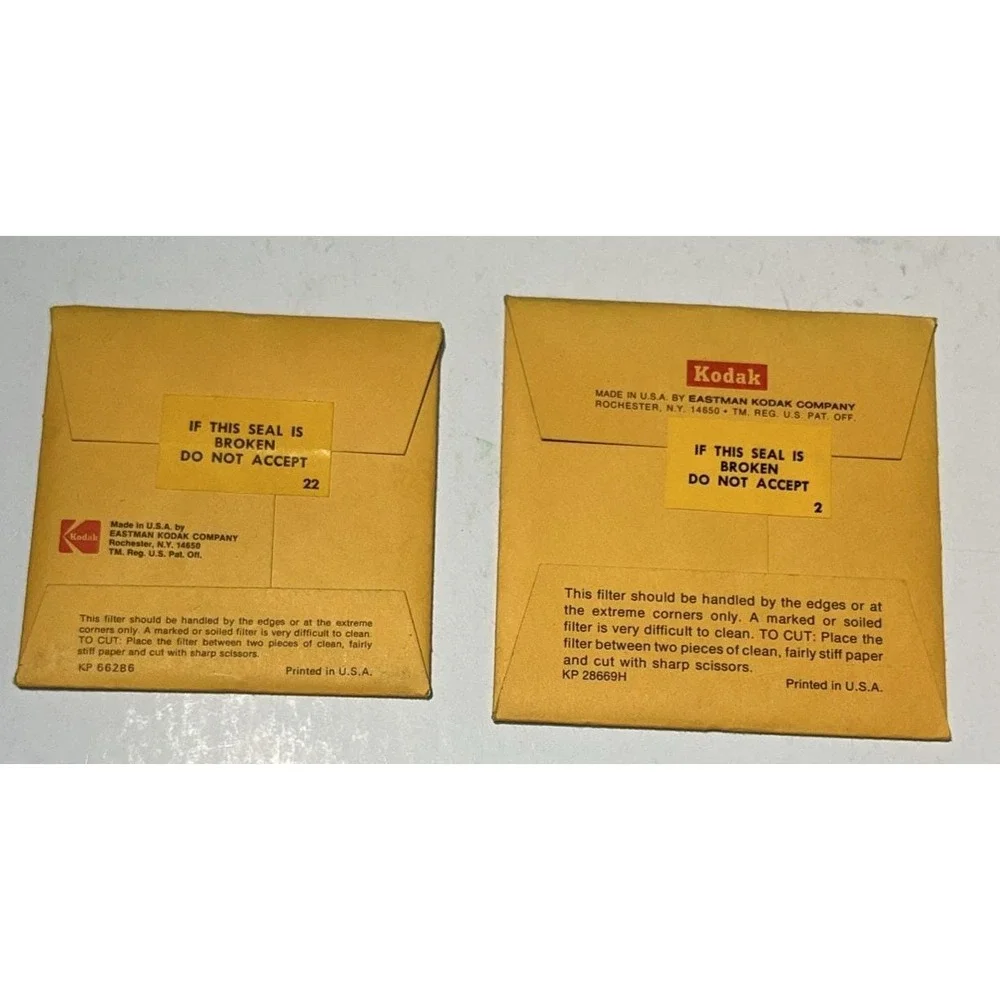 New Lot of 2‎ KODAK Wratten Gelatin Filter No. 96 N.D. 0.30/.96 75mm - Sealed